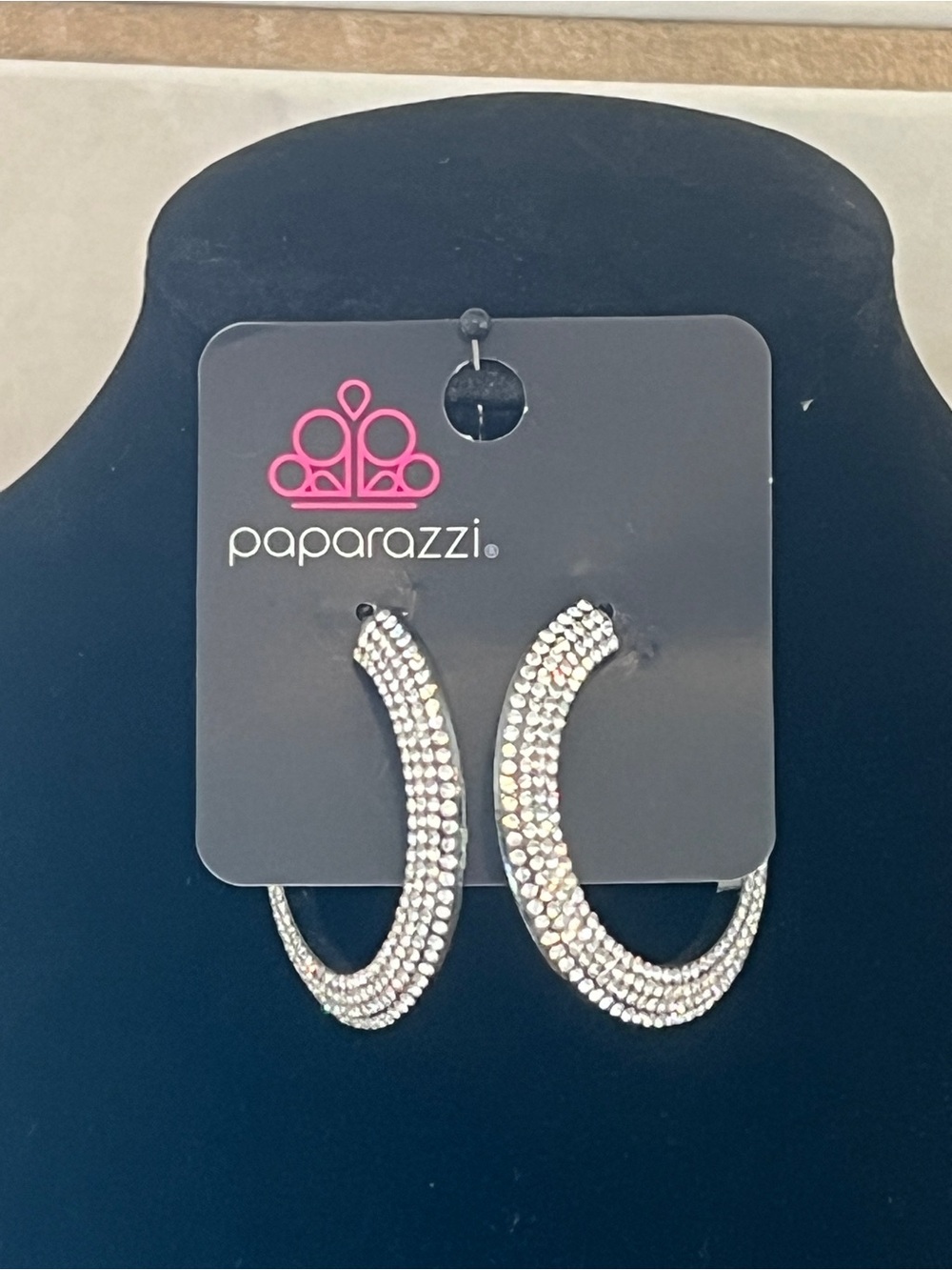 Paparazzi Sparkling Silver Multi-Row Hoop Earrings